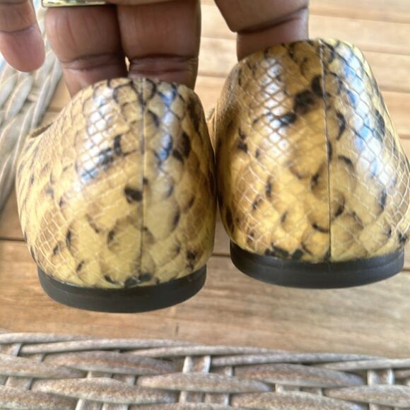 TORY BURCH Georgia Logo Snake Printed Ballet Flat Pale Desert Roccia 8 - Picture 5 of 7